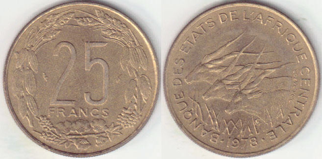 1978 Central African States 25 Francs A005334